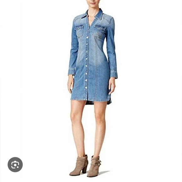 INC International concepts button down denim shirt dress size 16 nwt - Picture 1 of 10